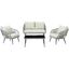 Riviera Rope Wicker 4-Piece 4 Seater Patio Conversation Set With Cushions In Cream OD-CV016-CR