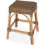Robias 24.5 Rectangular Rattan and Mendong Grass 24.5 Inch Counter Stool In Light Brown