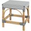 Robias Rattan Rectangular 18 Inch Dining Stool In White and Black Dot