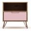 Rockefeller 1.0 Mid-Century - Modern Nightstand With 1-Drawer In Nature And Rose Pink