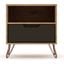 Rockefeller 1.0 Mid-Century - Modern Nightstand With 1-Drawer In Nature And Textured Grey