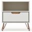 Rockefeller 1.0 Mid-Century - Modern Nightstand With 1-Drawer In Off White And Nature