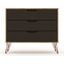 Rockefeller Mid-Century - Modern Dresser With 3 - Drawers In Nature And Textured Grey