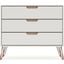 Rockefeller Mid-Century - Modern Dresser With 3 - Drawers In Off White And Nature