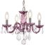Rococo 15" Purple 4 Light Pendant With Clear Royal Cut Crystal Trim