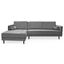 Roma Velvet Sectional Sofa In Gray
