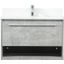 Roman 30 Inch Single Bathroom Vanity In Concrete Grey With Backsplash