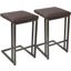 Roman Industrial Counter Stool In Antique And Espresso Faux Leather - Set Of 2