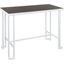 Roman Industrial Counter Table In Vintage White Metal And Espresso Wood-Pressed Grain Bamboo