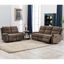 Ronald Contemporary Faux Leather Living Room Sofa Set In Brown