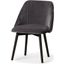 Ronald I Grey Velvet Wrap Black Wood Base Dining Chair Set of 2