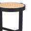 Ronit Solid Wood with Natural Woven Cane Side Table In Black