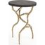 Root Table In Faux Brass With Black Marble