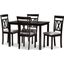 Rosie Modern And Contemporary Espresso Brown Finished And Grey Fabric Upholstered 5-Piece Dining Set