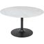 Rowan 42 Inch Modern Luxury Pedestal Round Marble Dining Table In Gunmetal