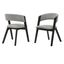 Rowan Gray Upholstered Dining Chair Set of 2 In Black Finish