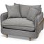 Roy Ii Castlerock Gray Upholstered And Brown Wood Frame Arm Chair