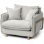 Roy Ii Frost Gray Upholstered And Brown Wood Frame Arm Chair