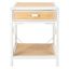 Roya 1 Drawer 1 Shelf Nightstand in White and Natural