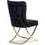 Royal Upholstered Gold Legged Dining Chair In Black And Gold Set of 2
