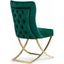 Royal Upholstered Gold Legged Dining Chair In Gold and Green Set of 2