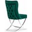 Royal Upholstered Silver Legged Dining Chair In Green Set of 2