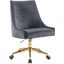 Sévère Grey Velvet Office Chair 0qb24388580