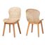 Sabelle Mahogany and Rattan Dining Chair Set of 2 In Natural Brown