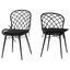 Sabelle Rattan and Metal Dining Chair Set of 2 In Black