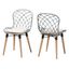 Sabelle Rattan and Teak Wood Dining Chair Set of 2 In Light Blue and Natural Brown