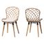 Sabelle Teak Wood and Rattan Dining Chair Set of 2 In Grey and Natural Brown