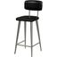 Saddle Leather Rectangular 26 Inch Counter Stool In Black
