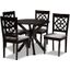 Sadie Modern and Contemporary Grey Fabric Upholstered and Dark Brown Finished Wood 5-Piece Dining Set