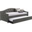 Sadie Upholstered Twin Daybed with Trundle In Grey