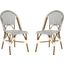 Salcha Black, White and Brown Indoor/Outdoor Bistro Stacking Side Chair