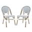 Salcha Blue, White and Brown Indoor/Outdoor Bistro Stacking Side Chair Set of 2