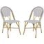 Salcha Grey, White and Light Brown Indoor/Outdoor French Bistro Stacking Side Chair