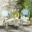 Salcha Teal, White and Light Brown Indoor/Outdoor French Bistro Stacking Side Chair