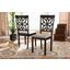Samwell Modern and Contemporary Grey Fabric Upholstered and Dark Brown Finished Wood 2-Piece Dining Chair Set
