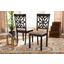 Samwell Modern and Contemporary Sand Fabric Upholstered and Dark Brown Finished Wood 2-Piece Dining Chair Set
