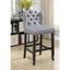 Sania Bar Height Wingback Chair Set of 2 In Antique Black and Light Gray