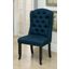Sania Wingback Chair Set of 2 In Antique Black and Blue