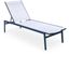 Santorini Resilient Mesh Water Resistant Fabric Outdoor Patio Aluminum Mesh Chaise Lounge Chair In White