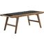 Saoirse 47 Inch Wove Rope Wood Bench In Walnut Black