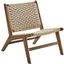 Saoirse Woven Rope Wood Accent Lounge Chair In Natural Walnut