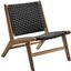 Saoirse Woven Rope Wood Accent Lounge Chair In Walnut Black