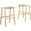 Saoirse Woven Rope Wood Bar Stool Set of 2 In Natural