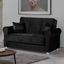 Sara Upholstered Convertible Loveseat with Storage In Black