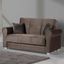 Sara Upholstered Convertible Loveseat with Storage In Brown
