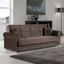 Sara Upholstered Convertible Sofabed with Storage In Brown